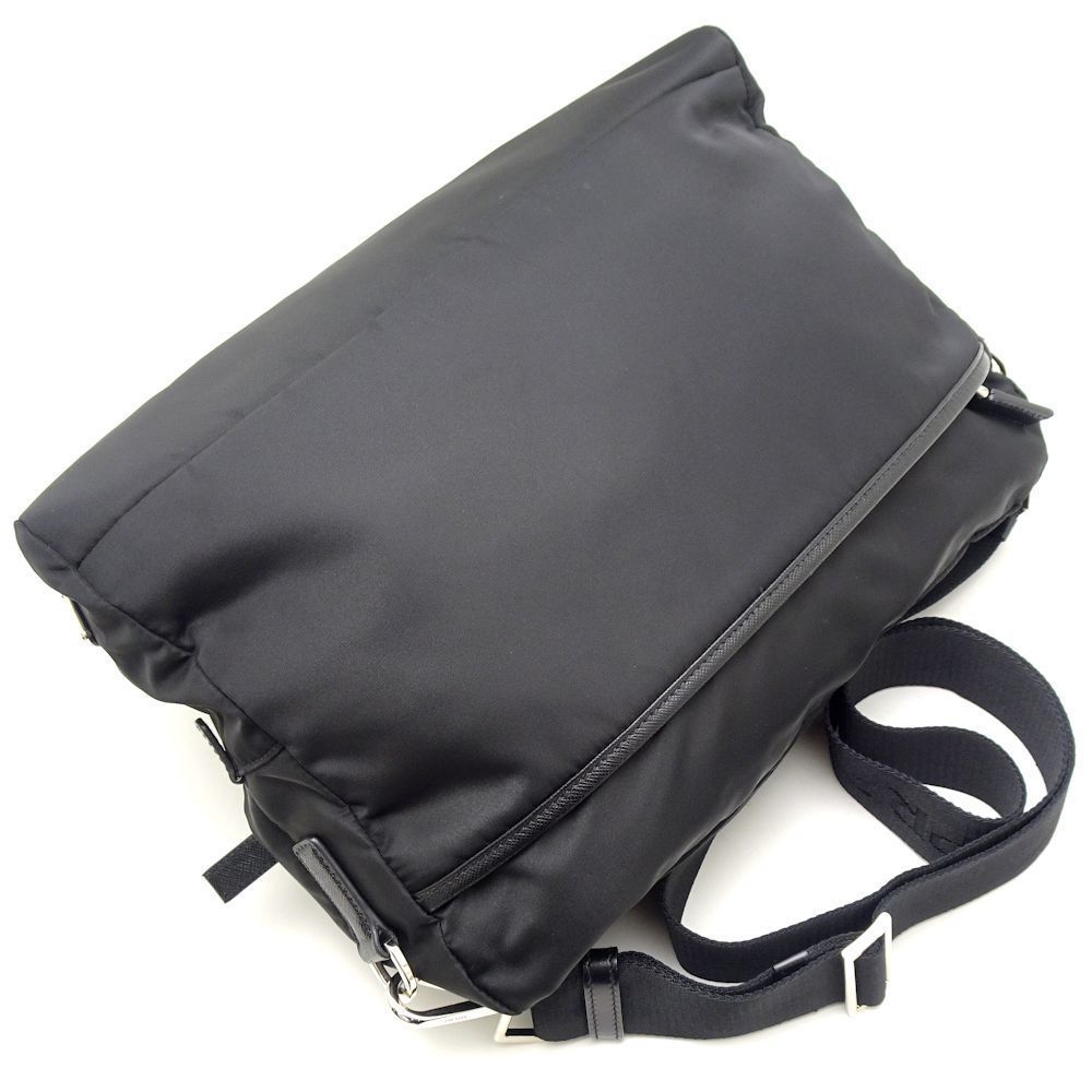 Prada Shoulder Bag Diagonal Nylon Nero Black - Picture 4 of 8